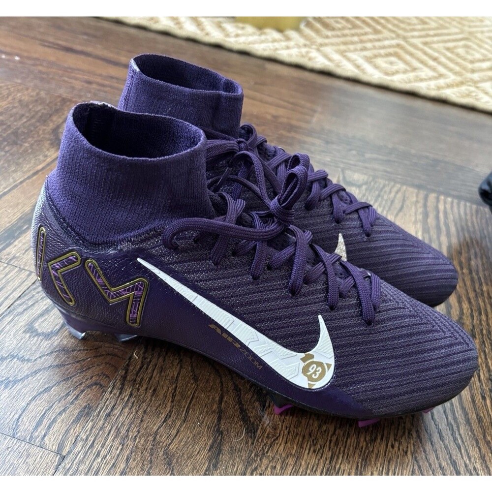 Nike KM x Zoom Mercurial Superfly 10 Elite FG Purple Cleats Men 6.5 US Wmn 8